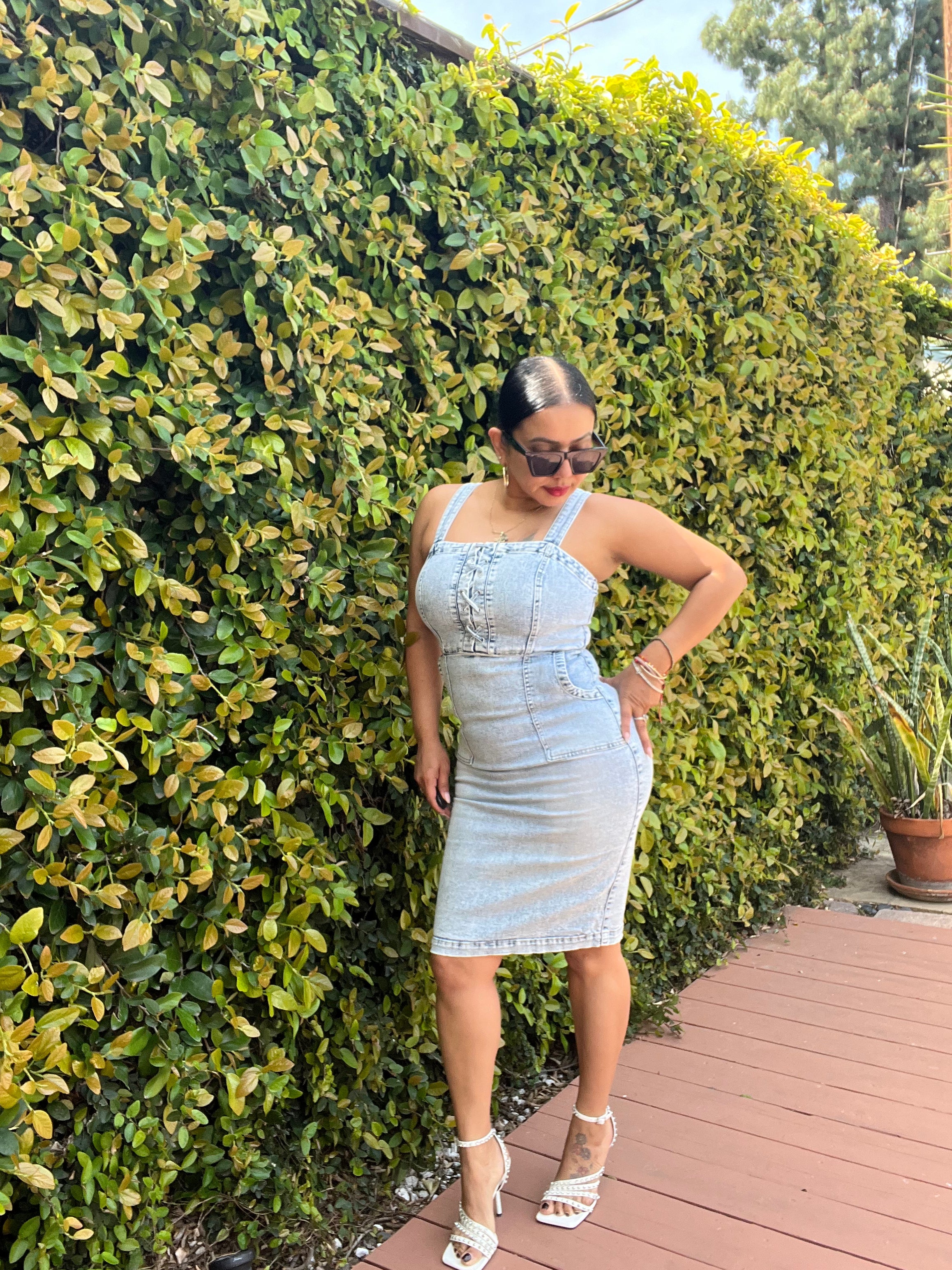 Inc sales denim dress